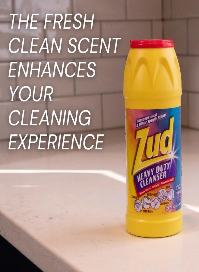GROVE Zud Heavy Duty Cleanser Powder 16 oz Bundle with Microfiber Cloth - Powerful Rust and Stain Remover for Kitchen, Bathroom, and Outdoor Cleaning - Zud Heavy Duty Bathroom Cleaner - (2 Items) - Image 2